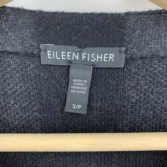 Eileen Fisher Merino Wool Longline Cardigan Shacket Open Front Plaid Coat - Picture 3 of 4